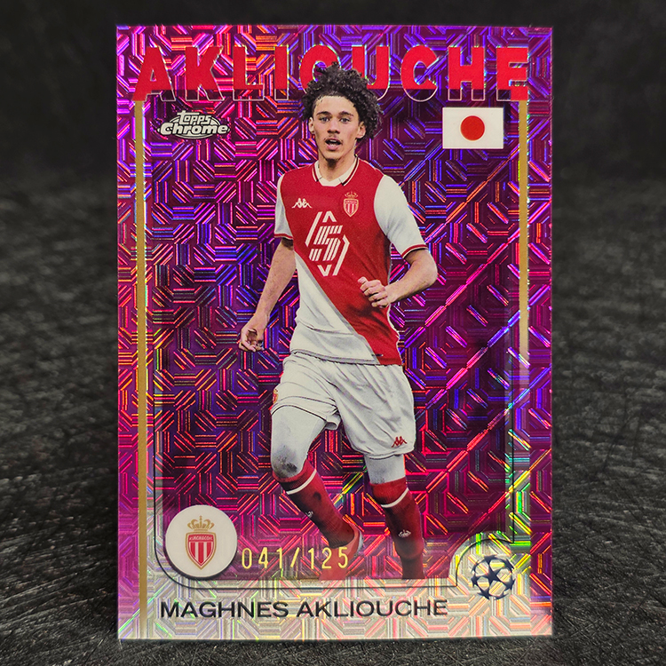 Topps Chrome UEFA 2024-25 - Japanese Edition, Pink - Maghnes Akliouche, Monaco /125 #64