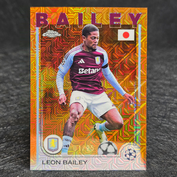 Topps Chrome UEFA 2024-25 - Japanese Edition, Orange - Leon Bailey, Aston Villa /25 #133
