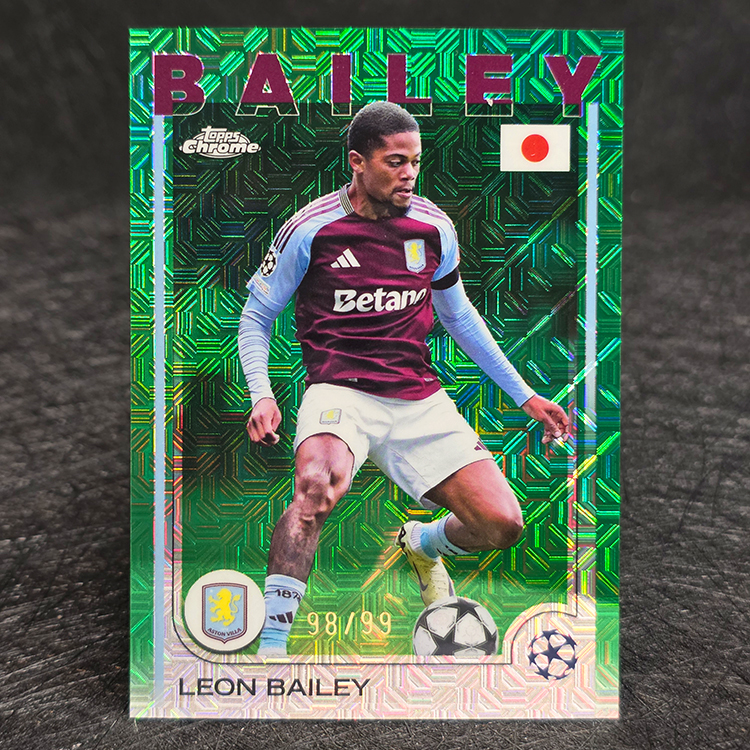 Topps Chrome UEFA 2024-25 - Japanese Edition, Green - Leon Bailey, Aston Villa /99 #133