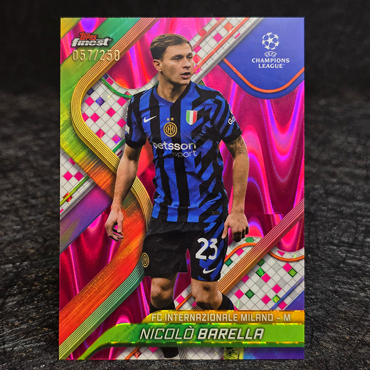 Topps Finest UEFA 2024-25 - Pink - Nicolo Barella, Inter /250 #67