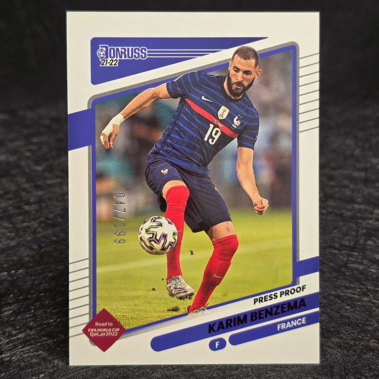 Panini Donruss Road to Qatar 2021-22 - Press Proof, Blue - Karim Benzema, France /199 #64