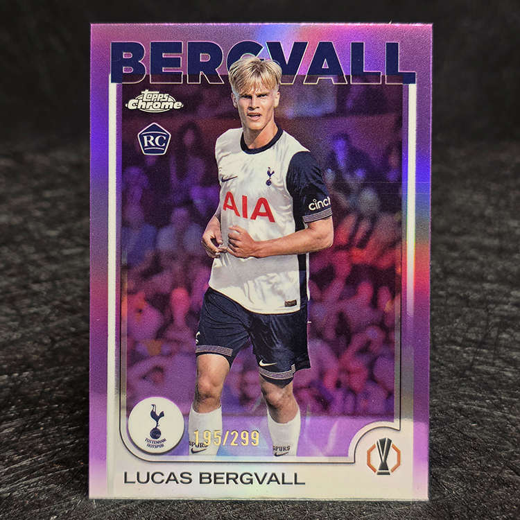 Topps Chrome UEFA 2024-25 - Purple - Lucas Bergvall, Tottenham /299 #112