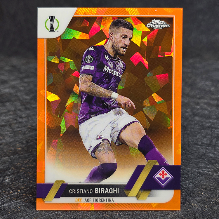 Topps Chrome UEFA 2021-22 - Orange - Cristiano Biraghi, Fiorentina /50 #89