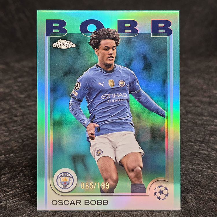 Topps Chrome UEFA 2024-25 - Aqua - Oscar Bobb, Manchester City /199 #91