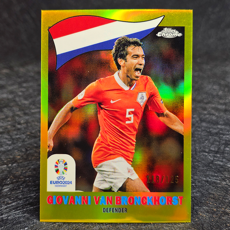 Topps Chrome EURO 2024 - Yellow - Giovanni Van Bronckhorst, Netherlands /125 #TC-22