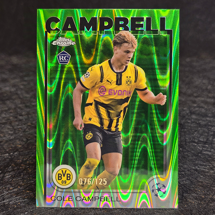 Topps Chrome UEFA 2024-25 - Green - Cole Campbell, Borussia Dortmund /125 #191