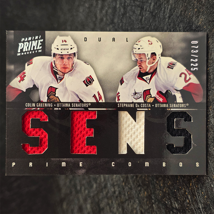 Panini Prime Combos 2011-12 - Sens - Colin Greening, Stephane Da Costa, Ottawa Senators /225 #31
