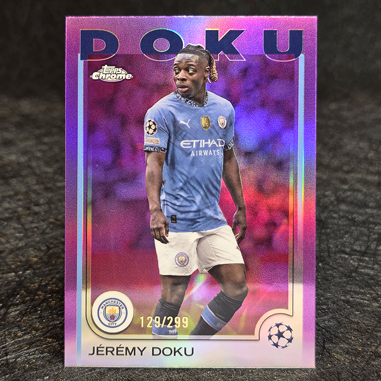 Topps Chrome UEFA 2024-25 - Purple - Jeremy Doku, Manchester City /299 #69