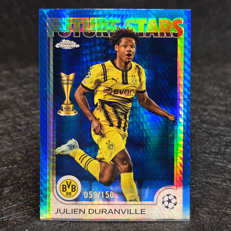 Topps Chrome UCC 2024-25 - Future Stars, Blue - Julien Duranville, Borussia Dortmund /150 #166