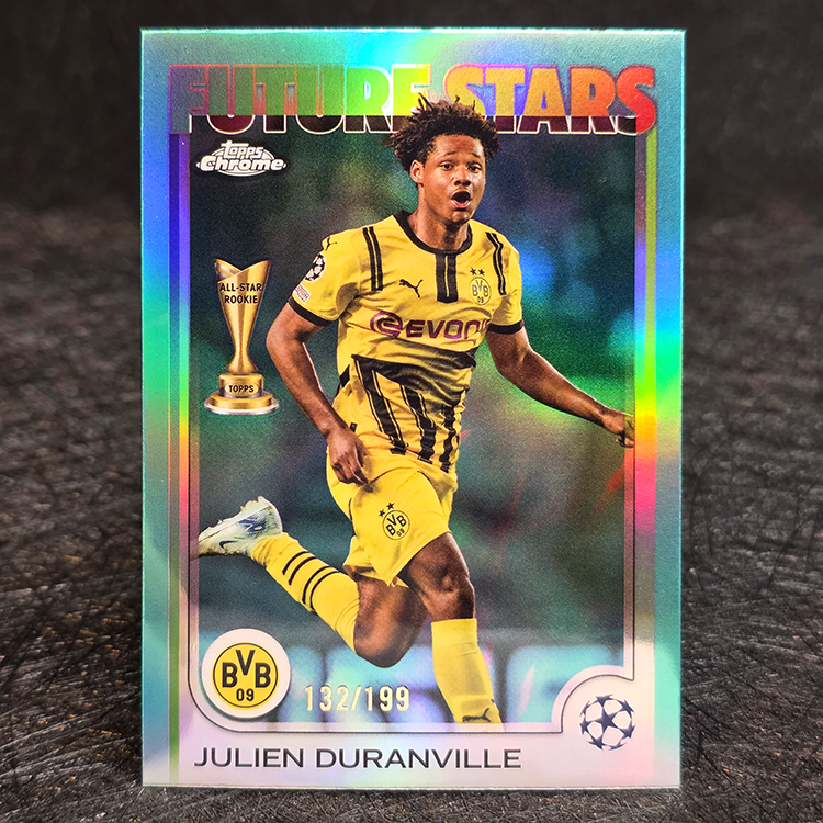 Topps Chrome UCC 2024-25 - Future Stars, Aqua - Julien Duranville, Borussia Dortmund /199 #166