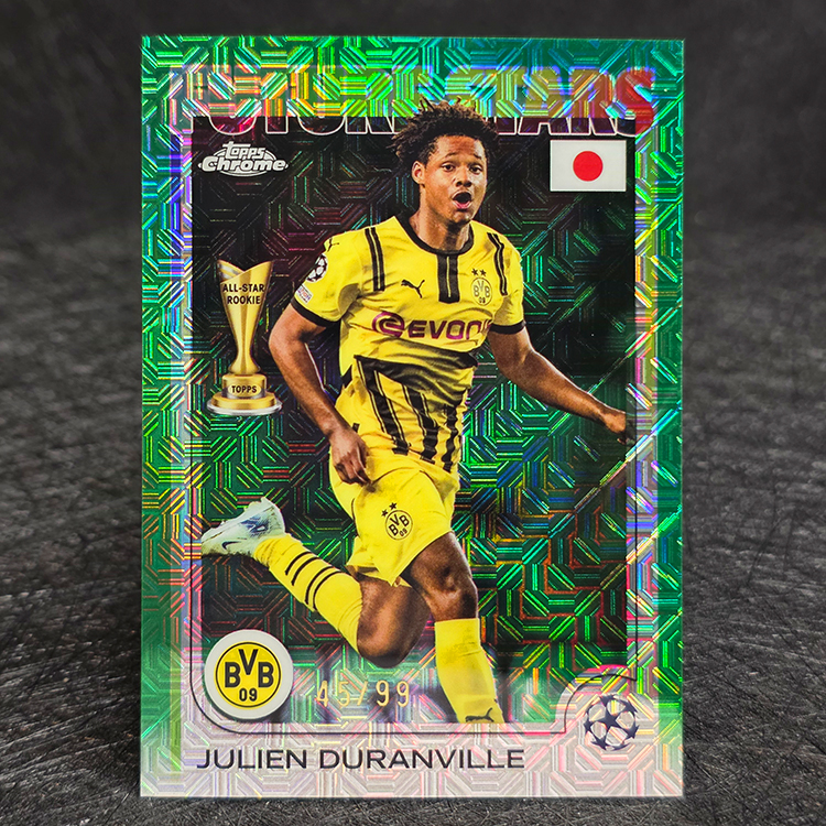 Topps Chrome UEFA 2024-25 - Japanese Edition, Future Stars, Green - Julien Duranville, Borussia Dortmund /99 #166