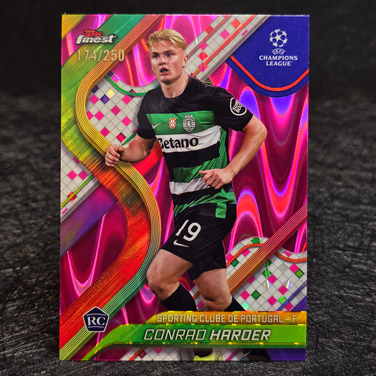Topps Finest UEFA 2024-25 - Pink - Conrad Harder, Sporting /250 #18