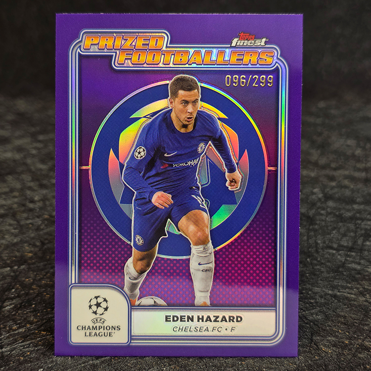 Topps Finest Club Competitions 2024-25 - Prized Footballers, Purple - Eden Hazard, Chelsea /299 #PF-18