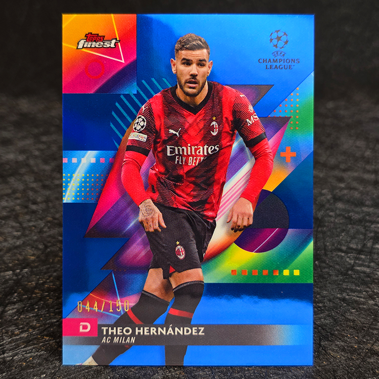 Topps Finest UEFA 2023-24 - Blue - Theo Hernandez, AC Milan /150 #132