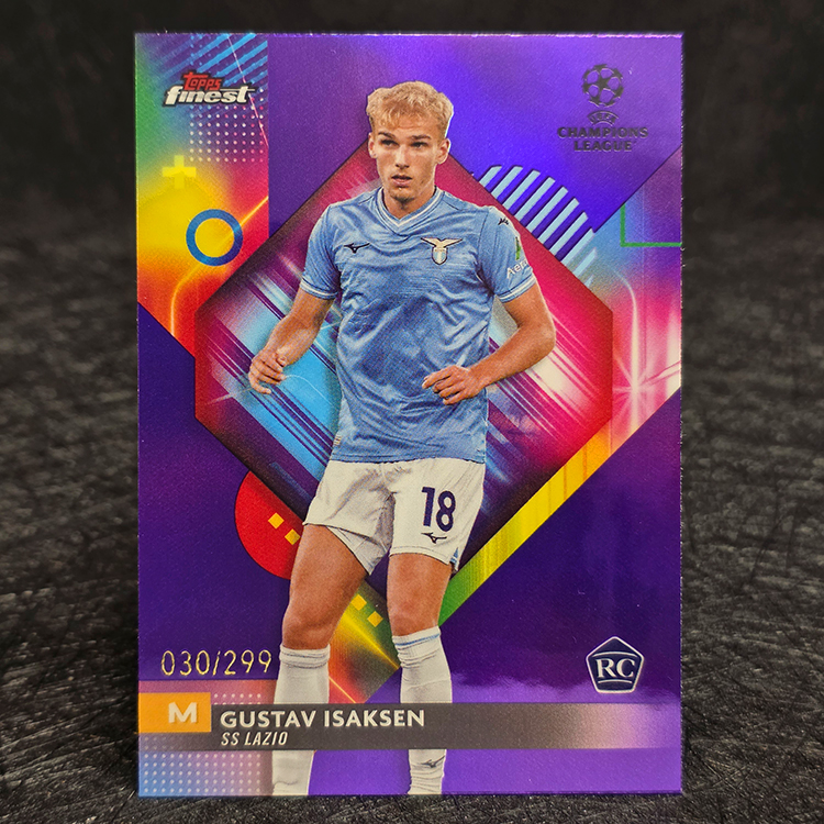 Topps Finest UEFA 2023-24 - Purple - Gustav Isaksen, Lazio /299 #140