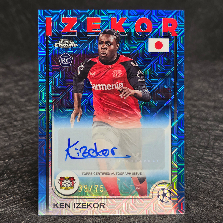 Topps Chrome UEFA 2024-25 - Japanese Edition, Autograph, Blue - Ken Izekor, Bayer Leverkusen /75 #CA-KI