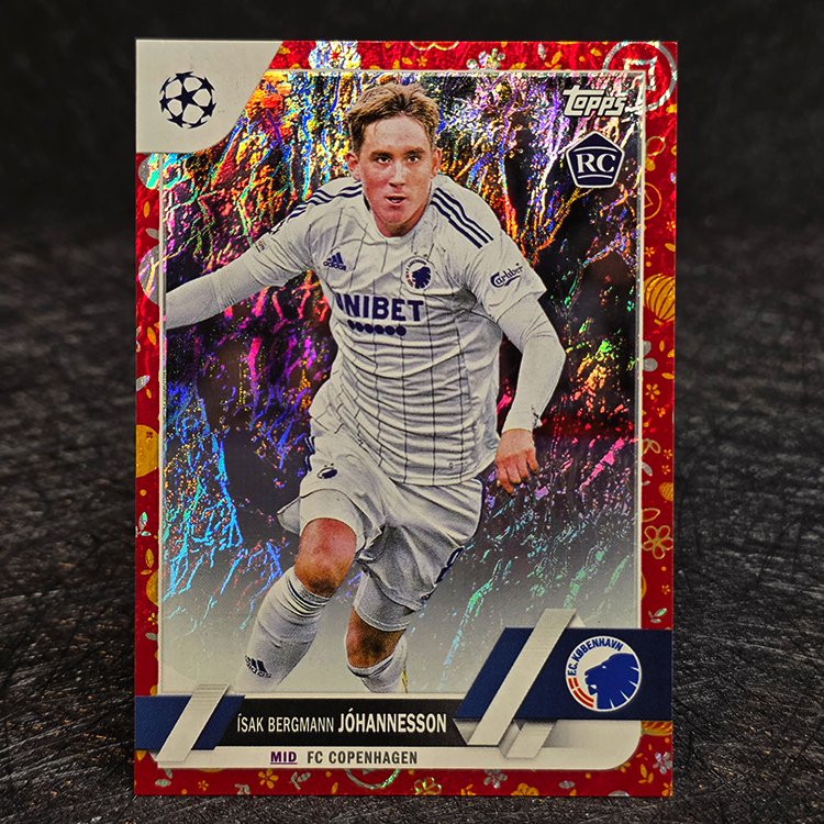 Topps Chrome UEFA 2022-23 - Red - Isak Bergmann Johannesson, Copenhagen /150 #189