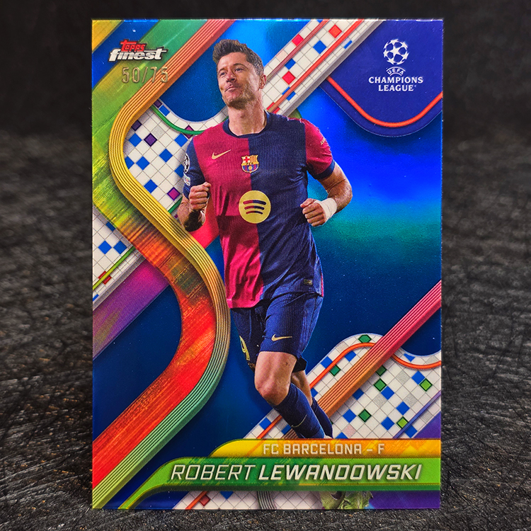Topps Finest UEFA 2024-25 - Blue - Robert Lewandowski, Barcelona /75 #19