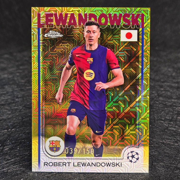 Topps Chrome UEFA 2024-25 - Japanese Edition, Yellow - Robert Lewandowski, Barcelona /150 #200