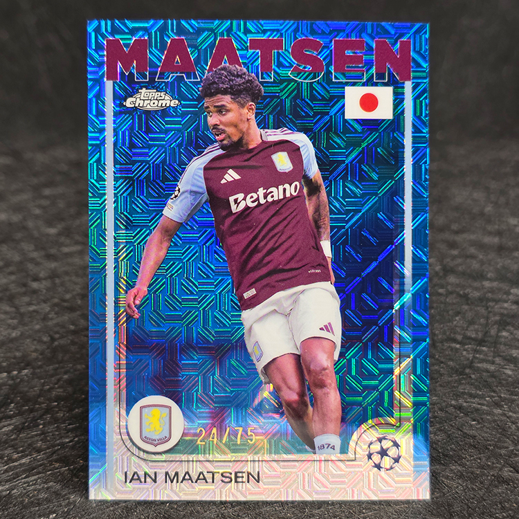 Topps Chrome UEFA 2024-25 - Japanese Edition, Blue - Ian Maatsen, Aston Villa /75 #142