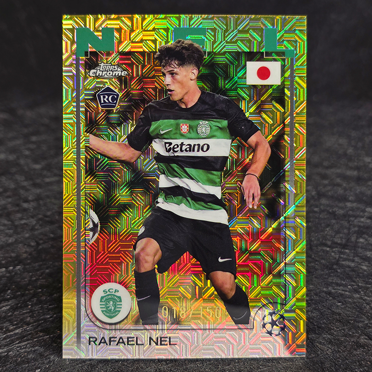Topps Chrome UEFA 2024-25 - Japanese Edition, Yellow - Rafael Nel, Sporting /150 #132