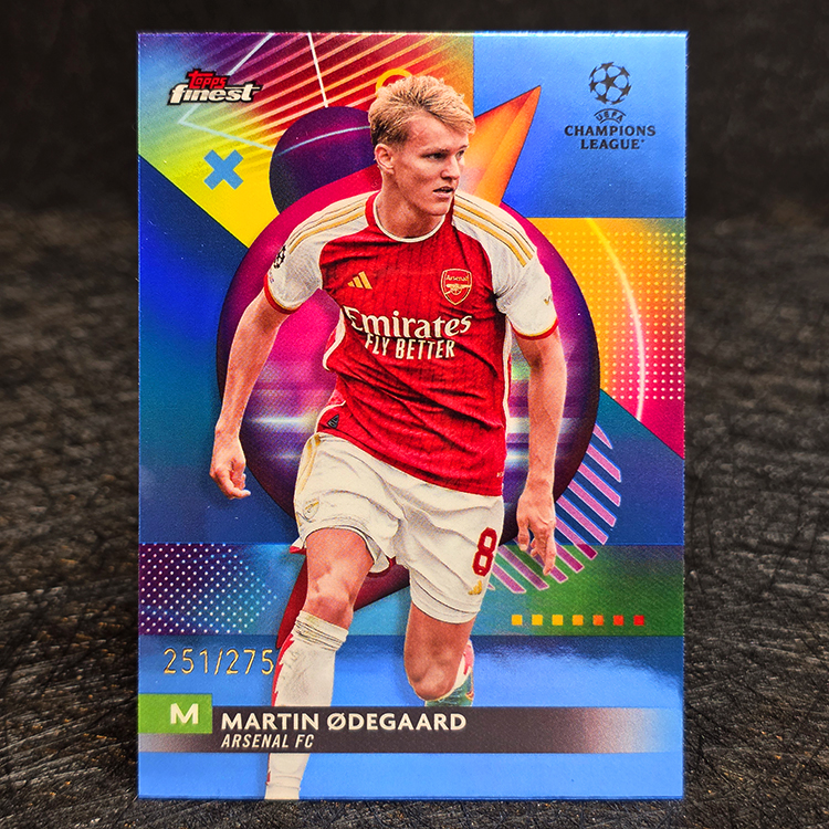 Topps Finest UEFA 2023-24 - Blue - Martin Ødegaard, Arsenal /275 #73