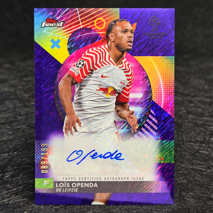 Topps Finest UEFA 2023-24 - Autograph, Purple - Lois Openda, Leipzig /199 #A-LO