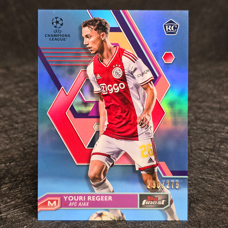 Topps Finest UEFA 2022-23 - Sky Blue - Youri Regeer, Ajax /275 #12