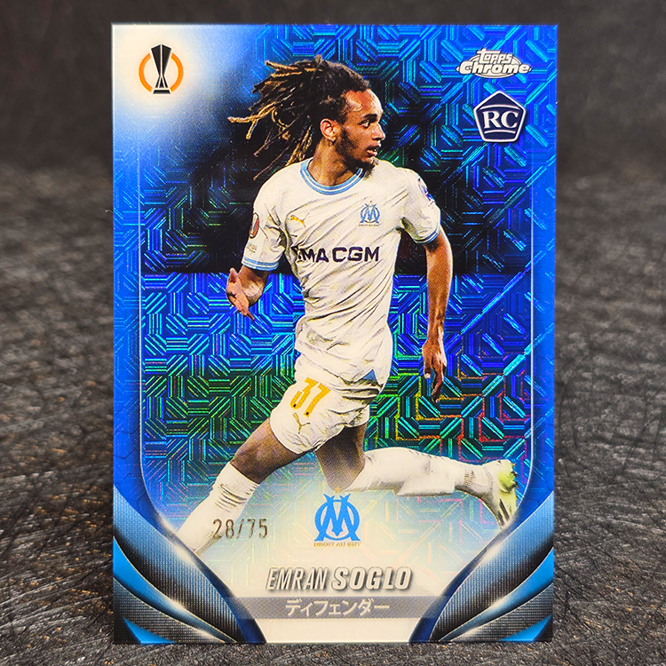 Topps Chrome UEFA 2023-24 - Japanese Edition, Blue - Emran Soglo, Marseille /75 #184