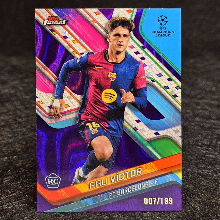 Topps Finest UEFA 2024-25 - Purple - Pau Victor, Barcelona /199 #87