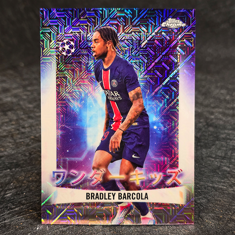 Topps Chrome UEFA 2024-25 - Japan Edition, Wonder Kids - Bradley Barcola, Paris St Germain #WK-18