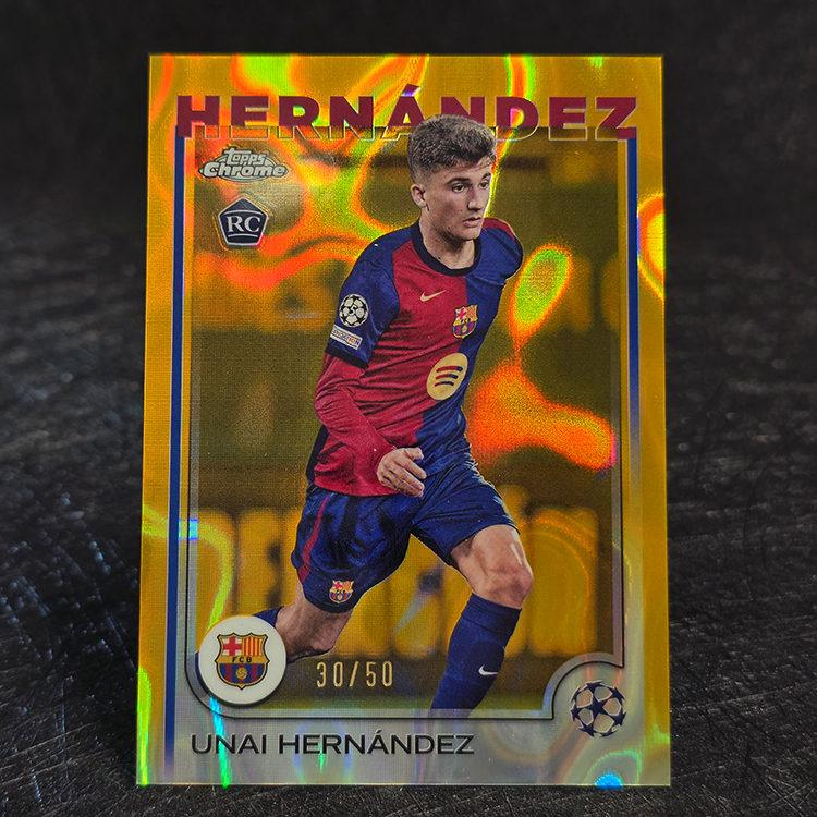 Topps Chrome UEFA 2024-25 - Gold - Unai Hernandez, Barcelona /50 #52