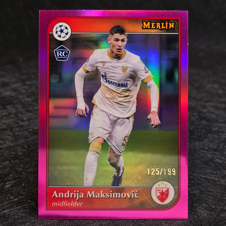 Topps Merlin UEFA 2024-25 - Pink - Andrija Maksimovic, Cvena Zvezda /199 #99
