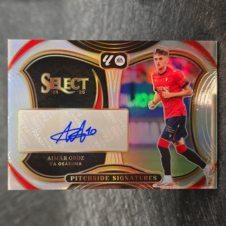Panini Select La Liga 2024-25 - Auto, Pitchside Signatures - Aimar Oroz, Osasuna #PS-AO