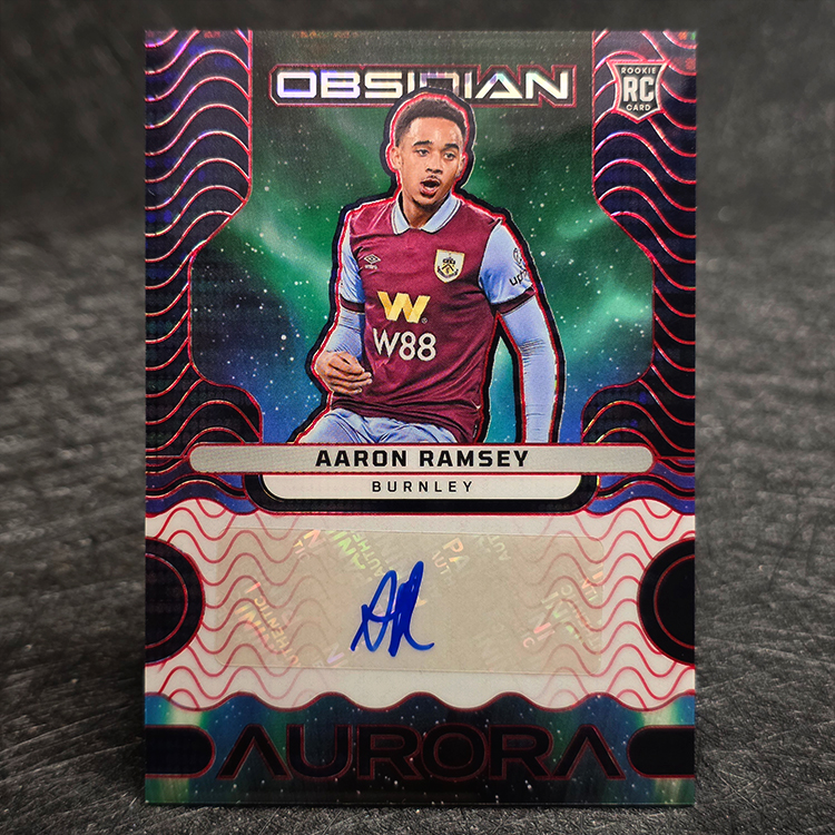 Panini Obsidian 2023-24 - Auto, Aurora - Aaron Ramsey, Burnley /49 #AA-AR