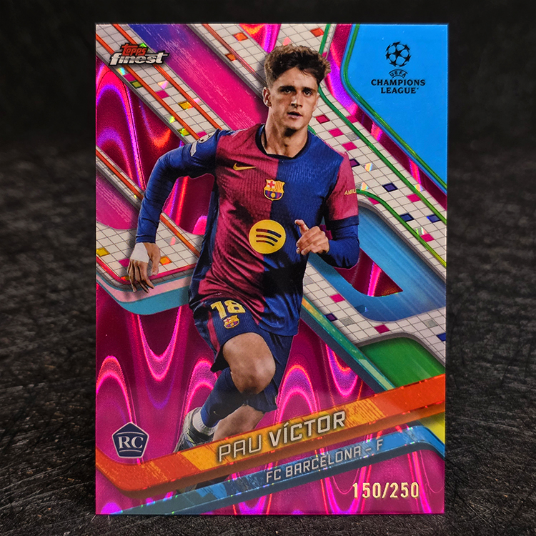 Topps Finest UEFA 2024-25 - Purple - Pau Victor, Barcelona /250 #87