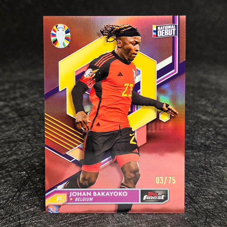 Topps Finest Road to UEFA Euro 2023-24 - Rose Gold, National Debut - Johan Bakayoko, Belgium /75 #10