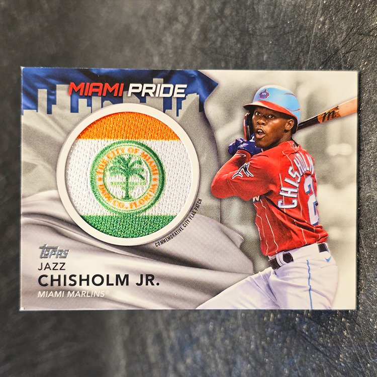Topps Series 1 2022 - City Flag Patch Commemorative Relics - Jazz Chisholm Jr, Miami Marlins #CFP-JC