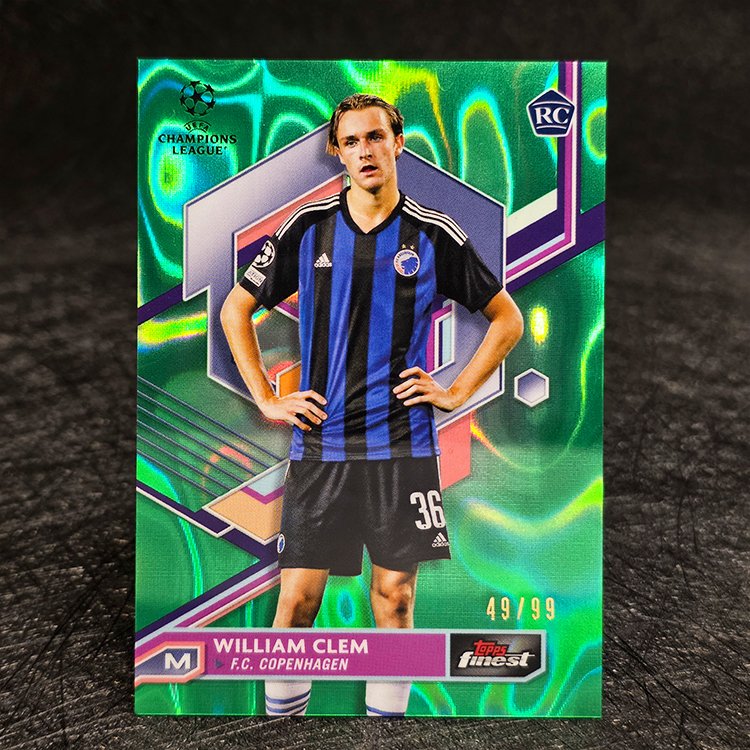 Topps Finest UEFA 2022-23 - Green - William Clem, Copenhagen /99 #111