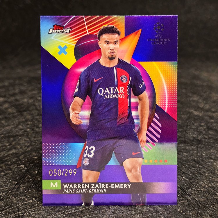 Topps Finest UEFA 2022-23 - Purple - Warren Zaire-Emery, Paris St Germain /299 #81