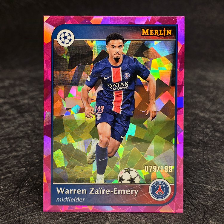 Topps Merlin UCC 2024-25 - Pink Atomic - Warren Zaire-Emery, Paris St Germain /199 #33