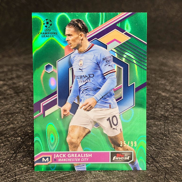 Topps Finest UEFA 2022-23 - Green - Jack Grealish, Manchester City /99 #95