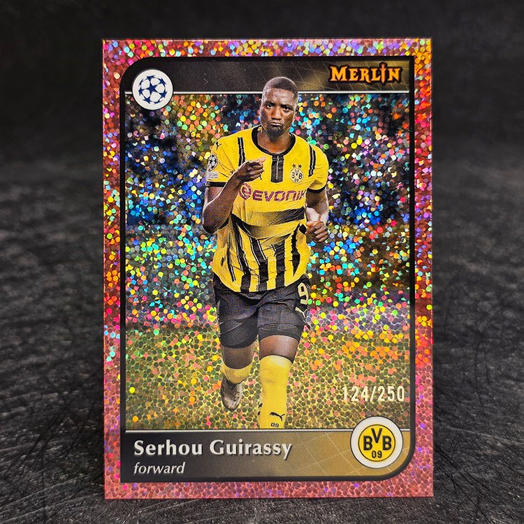 Topps Merlin UCC 2024-25 - Rose Gold Speckle - Serhou Guirassy, Borussia Dortmund /250 #183
