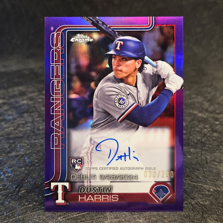 Topps Chrome 2025 - Rookie Auto - Dustin Harris, Texas Rangers /250 #CRDA-DH