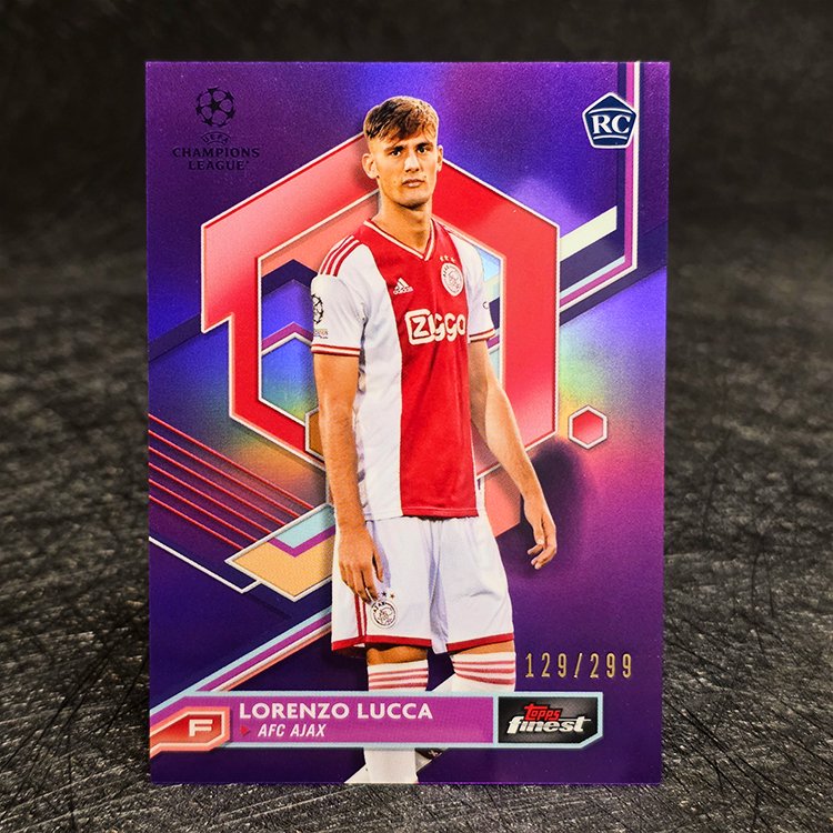 Topps Finest UEFA 2022-23 - Purple - Lorenzo Lucca, Ajax /299 #63