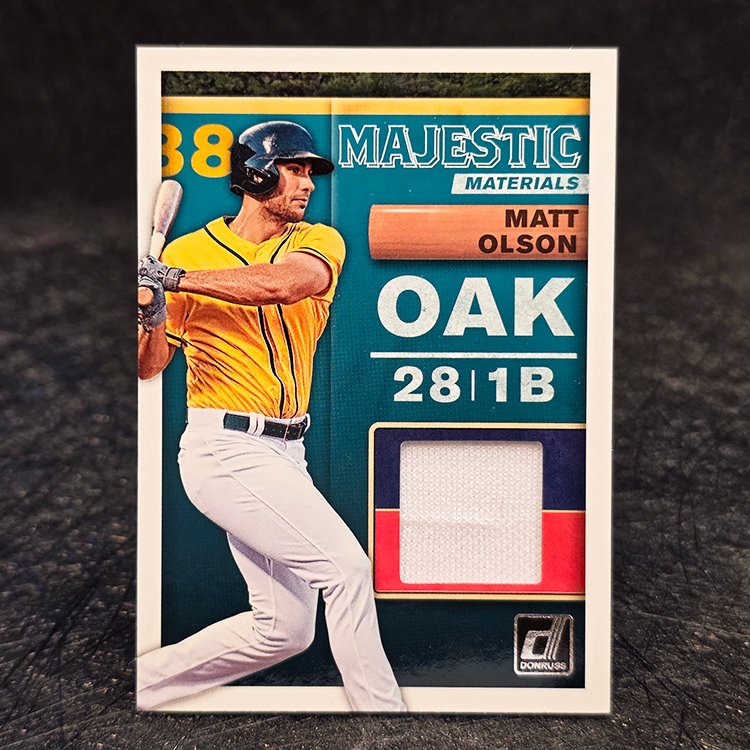 Panini Donruss 2019 - Majestic Materials - Matt Olson, Oakland Athletics #MM-MO