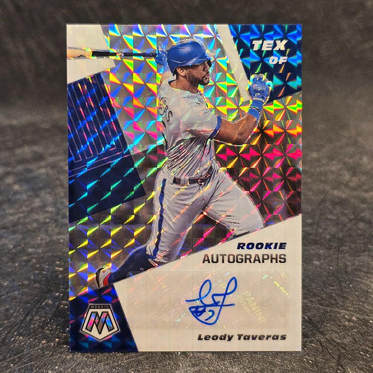 Panini Mosaic 2021 - Rookie Autographs - Leody Taveras, Texas Rangers #RAM-LT