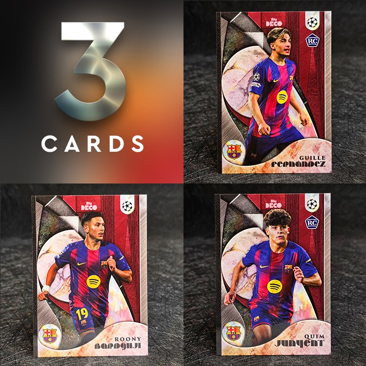 Topps Deco 2025-26 - Prodigy - Guille Fernandez, Roony Bardghji, Quim Junyent, Barcelona