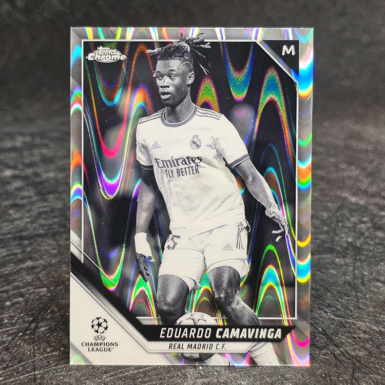Topps Chrome UEFA 2021-22 - Black & White - Eduardo Camavinga, Real Madrid #115