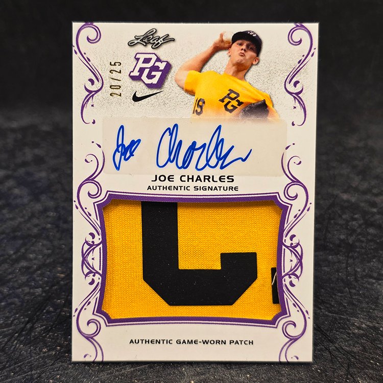 Leaf Perfect Game 2018 - Purple Patch Auto - Joe Charles, North Carolina Tar Heels /25 #PA-JC1